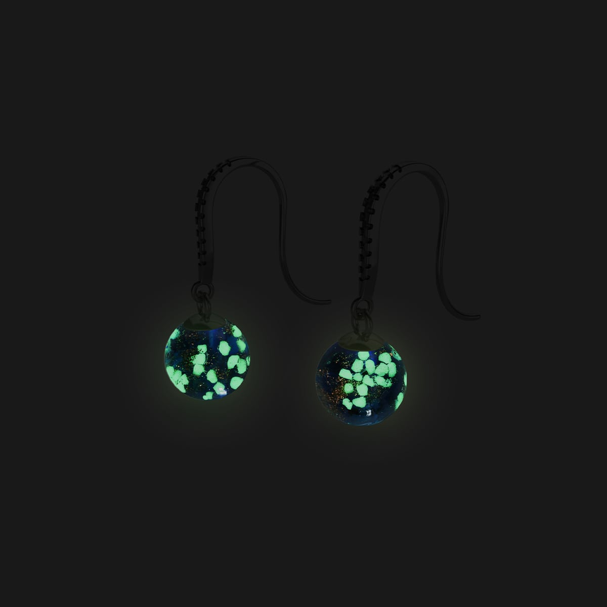 Sapphire | .925 Sterling Silver | Firefly Glass Huggie Earrings